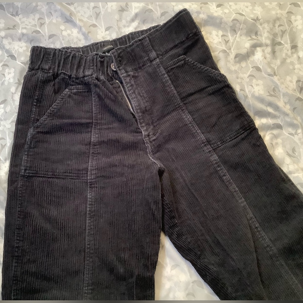 Forever 21 Black Corduroy Boyfriend Jeans